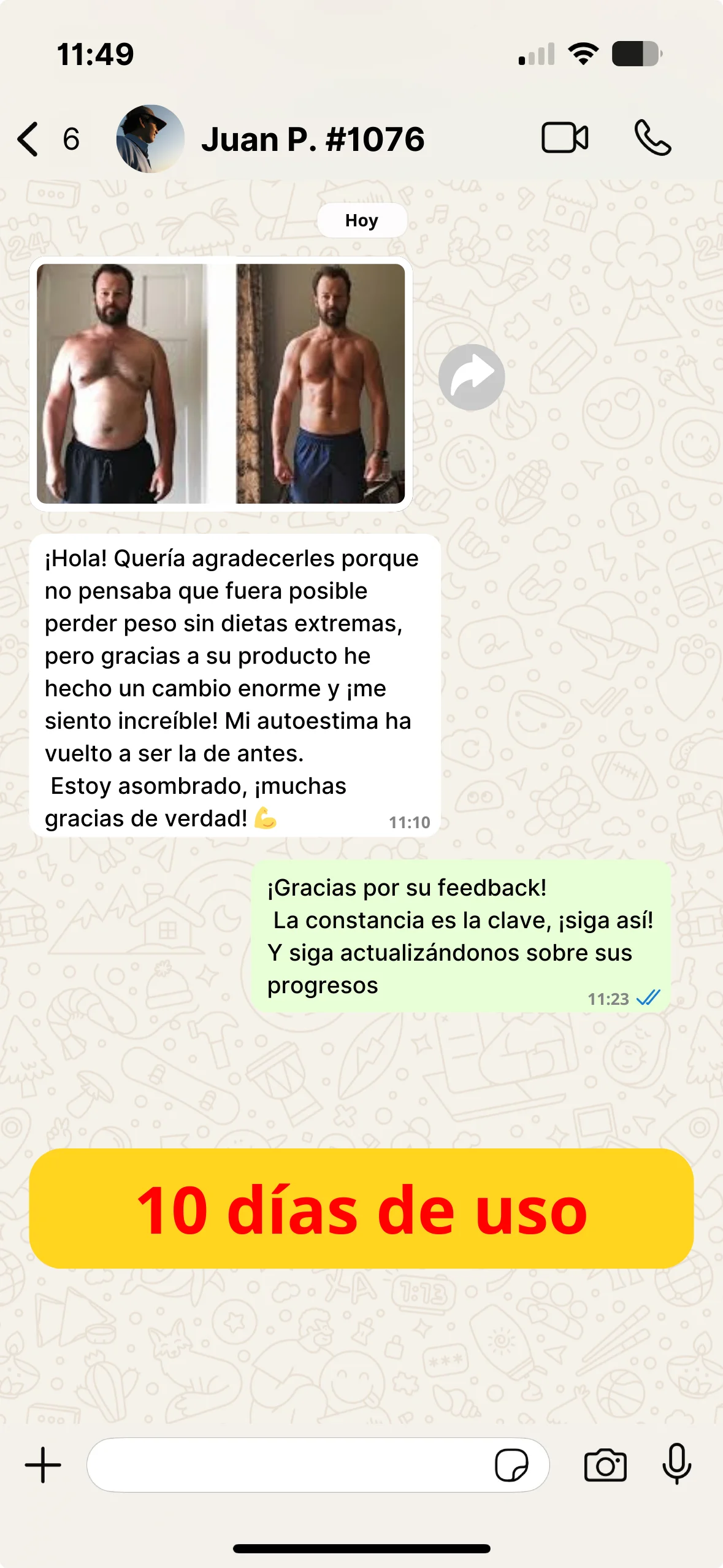 Reseña WhatsApp Hombre